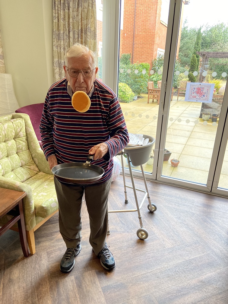 pancake day at Great Oaks care home in Bournemouth